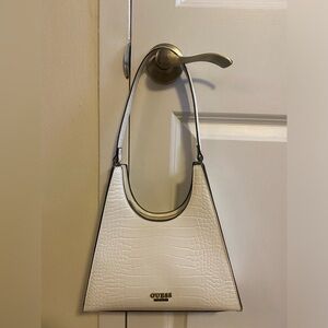 GUESS white croc bag